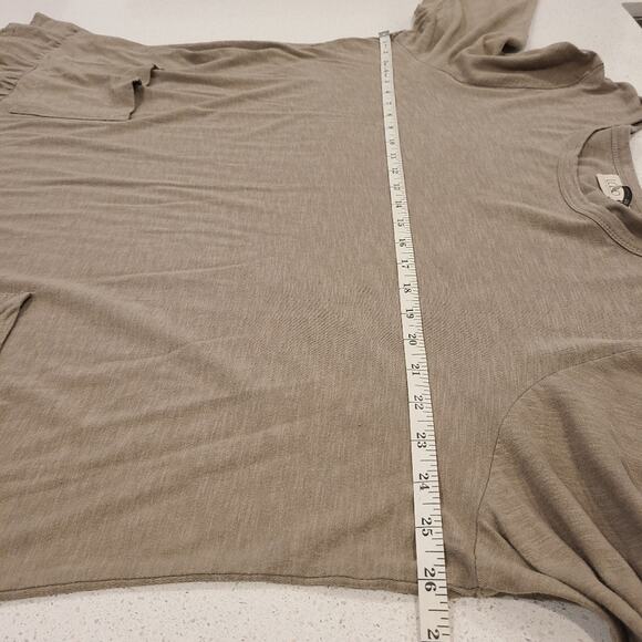 Logo by Lori Goldstein Ruffle Hem Solid 100% Cotton Top Blouse Front Pockets - Picture 10 of 10